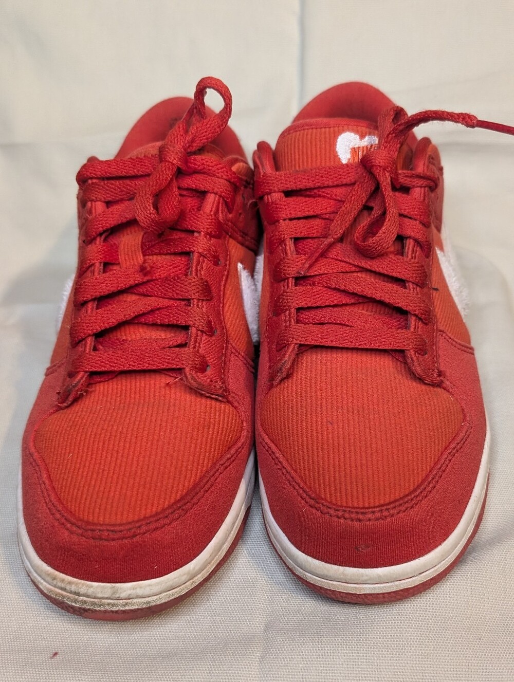 Nike Kids Red Valentine Dunk Sneakers with White/Lite Pink Swoosh